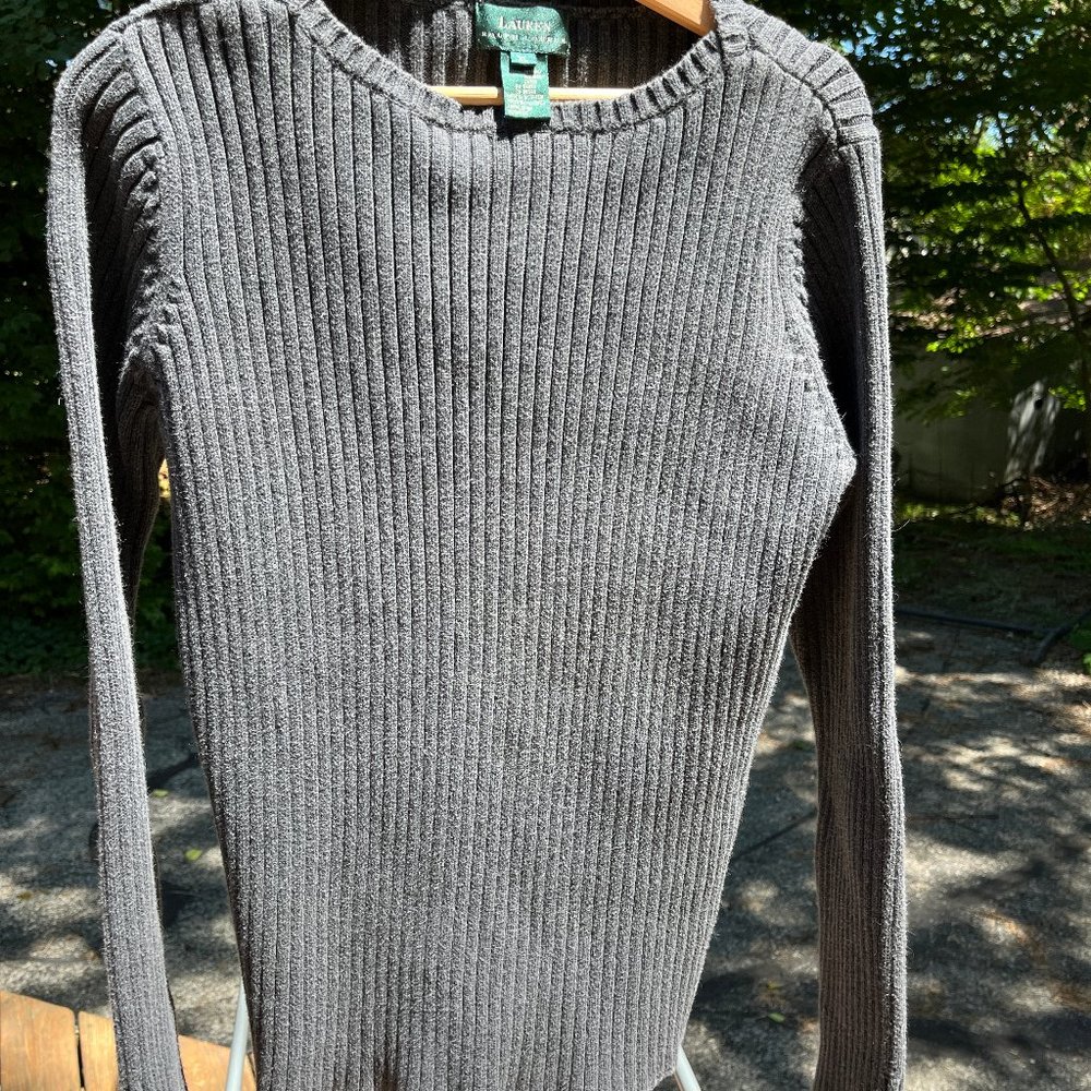 Gray ribbed Men's XL Cotton Sweater